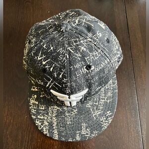 White, Black, and Grey Fallen Fitted Hat
Size 7 1/4